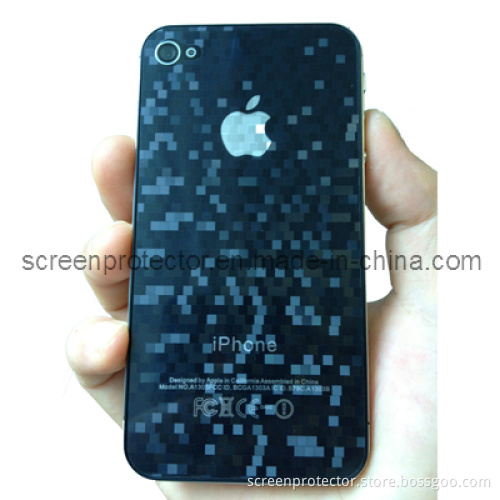 3D Small Grid Design Screen Protector for iPhone 4 Front and Back